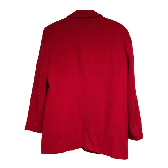 Vintage 80's 90's Express Red Wool Cashmere Blend 3-Button Classic Blazer, Sz S - Picture 2 of 9